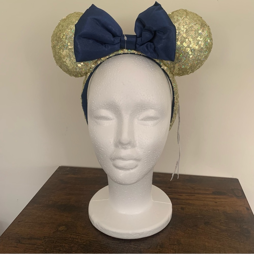 Disney Parks Gold and Blue Minnie Ears.